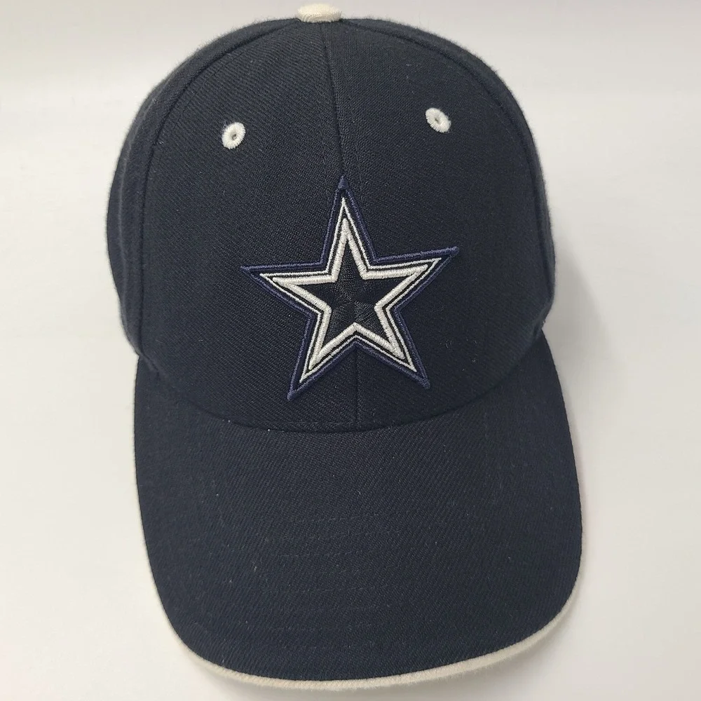 Vintage Dallas Cowboys Hat Adjustable Twins Enterprise Black NFL Wool Blend Men‎